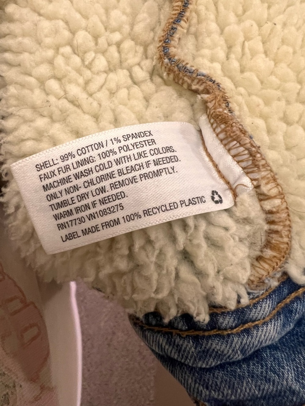 Universal Thread Sherpa Lined Denim Jacket L Cozy Trucker Jean Jacket - Picture 8 of 8